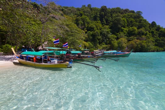 The long-tail boat at surin island, thailand