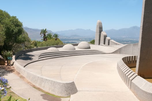 Monument commemorating the development of the Afrikaans language in Paarl, South Africa