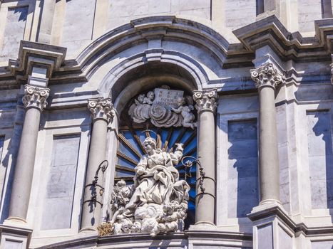 Italy, Sicily, Catania, Duomo Square, details of the Cathedral facade - Cappella di Sant Agata, built in XI century