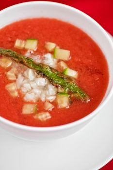 tomato soup gazpacho with vegetable