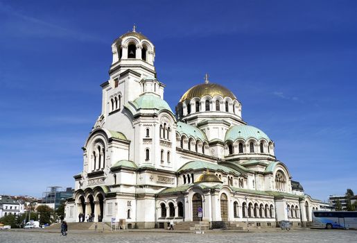 SOFIA, BULGARIA - OCTOBER 1: St. Alexander Nevsky cathedral in Sofia, Bulgaria on October 1 2014.
