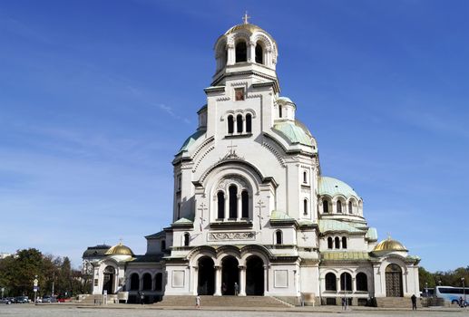 SOFIA, BULGARIA - OCTOBER 1: St. Alexander Nevsky cathedral in Sofia, Bulgaria on October 1 2014.