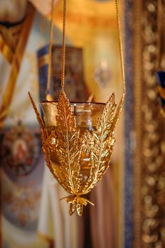 Gold stands in the Orthodox Church inside.