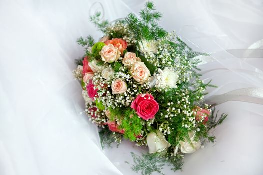 Beautiful wedding bouquet on a white background