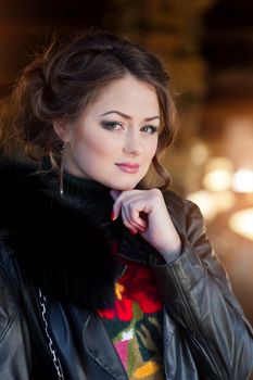 Portrait of young and beautiful brunette