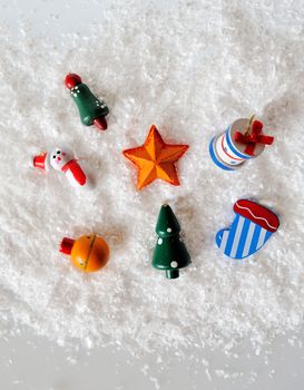 Snowman Ornaments on White Background