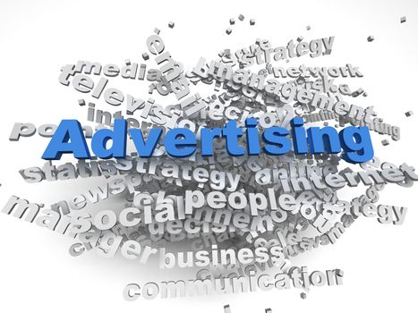 3d image Advertising issues concept word cloud background