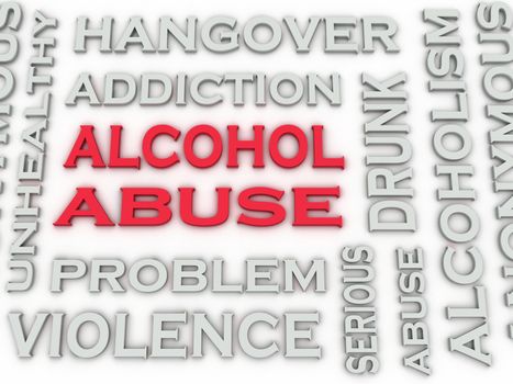 3d image Alcohol abuse issues concept word cloud background