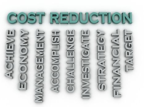 3d image cost reduction issues concept word cloud background