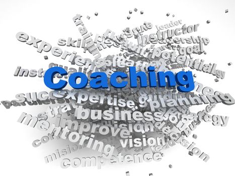 3d image Coaching issues concept word cloud background