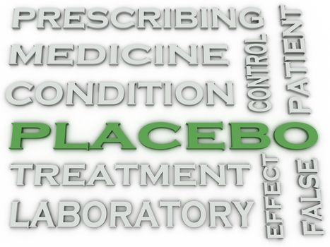 3d image placebo treatment issues concept word cloud background