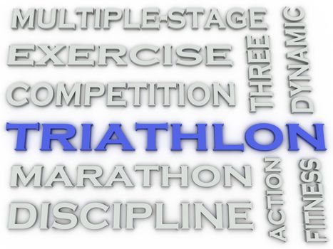 3d image Triathlon issues concept word cloud background