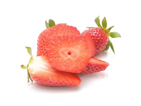 strawberries isolated on white