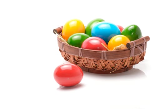 Colorful easter eggs isolated over white background