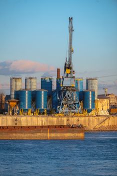 Industrial dock at golden hour not so modern