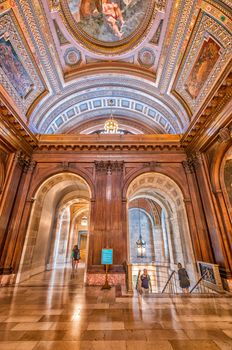 NEW YORK CITY - MAY 20: Interior of New York Public Library on May 20, 2013 in Manhattan, New York City. New York Public Library is the third largest public library in North America