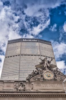 NEW YORK - MAY 20: MetLife Building on May 20, 2013 in New York. The MetLife Building is located on Park Avenue and is a recognizable part of the Manhattan skyline