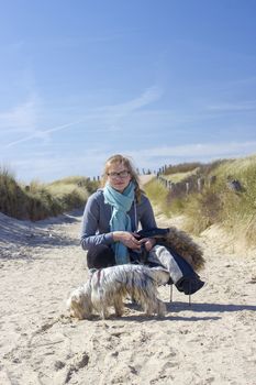Walking with the dog in the dunes, Zoutelande, Netherlands
