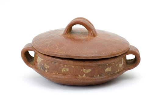traditional clay earthenware isolated on a white background