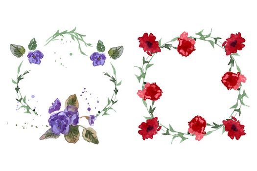 Illustration with flowers and leaves for your design