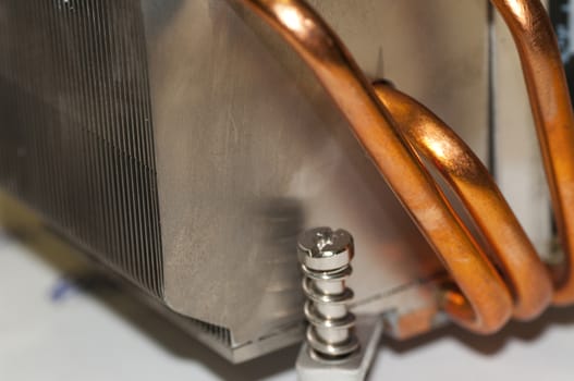 detail of a heatsink with evidence of copper