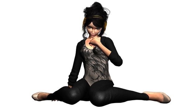 Digital 3D Illustration of a Female; Cutout on white Background