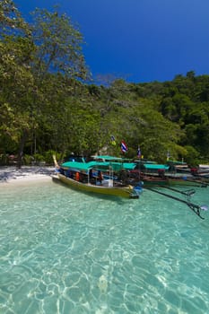 The long-tail boat at surin island, thailand