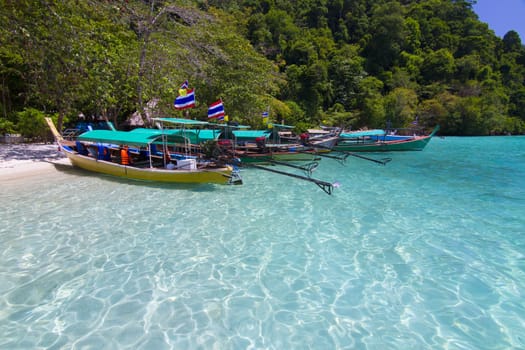 The long-tail boat at surin island, thailand