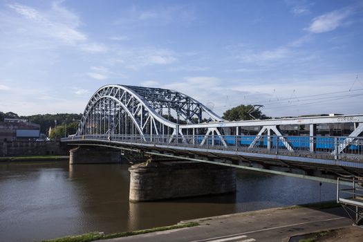 Marshal Jozef Pilsudski bridge over Wisla river, Krakow, Poland