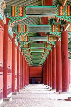 hallway in the korean ancient palace, seoul