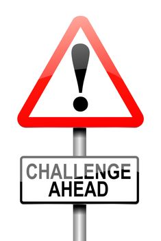 Illustration depicting a sign with a challenge concept.