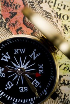 Compass, Old map, ambient light travel theme