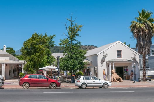 FRANSCHOEK, SOUTH AFRICA - DECEMBER 11, 2014: Street scene in Franschoek in the Western Cape Province of South Africa