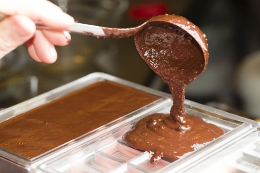 Ingredients for preparation of artisanal chocolate bar with dried fruits