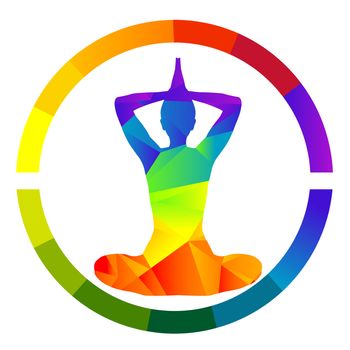 Yoga icon isolated over white background