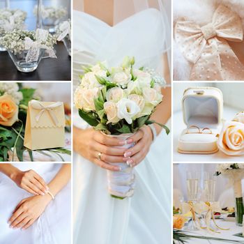 Wedding collage pastel, gentle tones