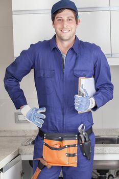 Happy plumber