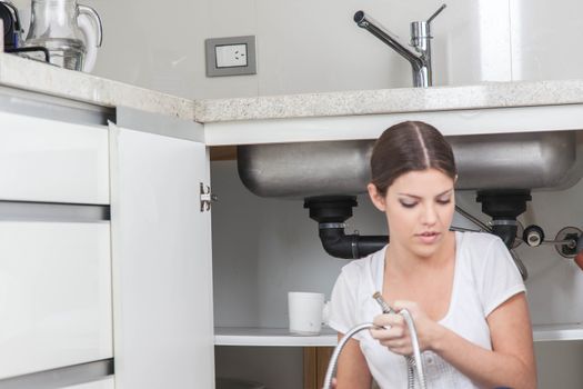 Plumber with her pipe