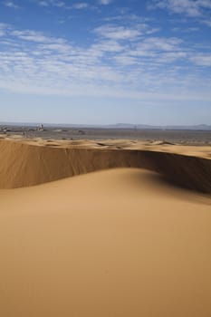 Moroccan desert dune, merzouga, colorful vibrant travel theme