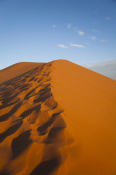 Dunes in Moroccan Sahara, colorful vibrant travel theme