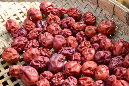 Dried red date or Chinese jujube.