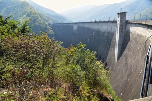 Electricity Generator front of Bhumibhon Dam, Tak, Thailand