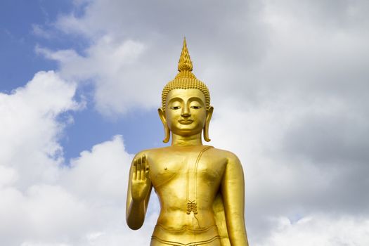Phra buddha mongkhon maharaj; The largest standing buddha Statue in southem region.  Hatyai Songkhla Thailand.