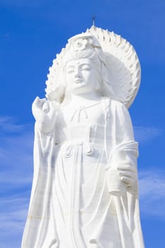 The white jade bodhisattva guan yin pavillion; The most beautiful statue of chaste, the best in southem Thailand.