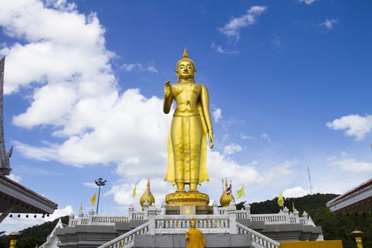 Phra buddha mongkhon maharaj; The largest standing buddha Statue in southem region. Hatyai Songkhla Thailand.