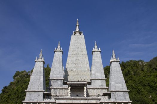The khao rup chang cave tempie, the bodh gaya chedi of Thailand. Sadao district of Songkhla
