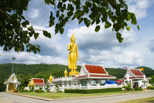 Phra buddha mongkhon maharaj; The largest standing buddha Statue in southem region. Hatyai Songkhla Thailand.