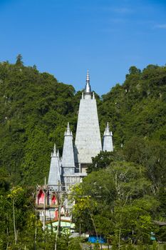 The khao rup chang cave tempie, the bodh gaya chedi of Thailand. Sadao district of Songkhla