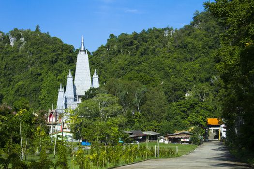 The khao rup chang cave tempie, the bodh gaya chedi of Thailand. Sadao district of Songkhla