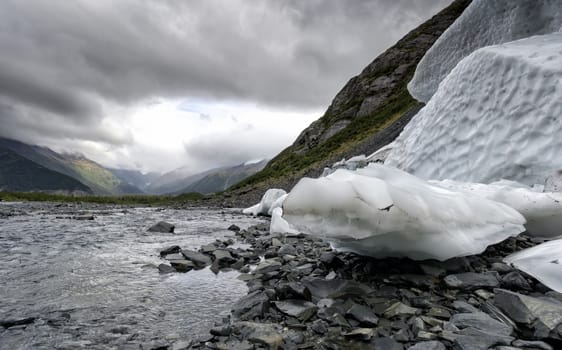 Alaska Glacier River Valley